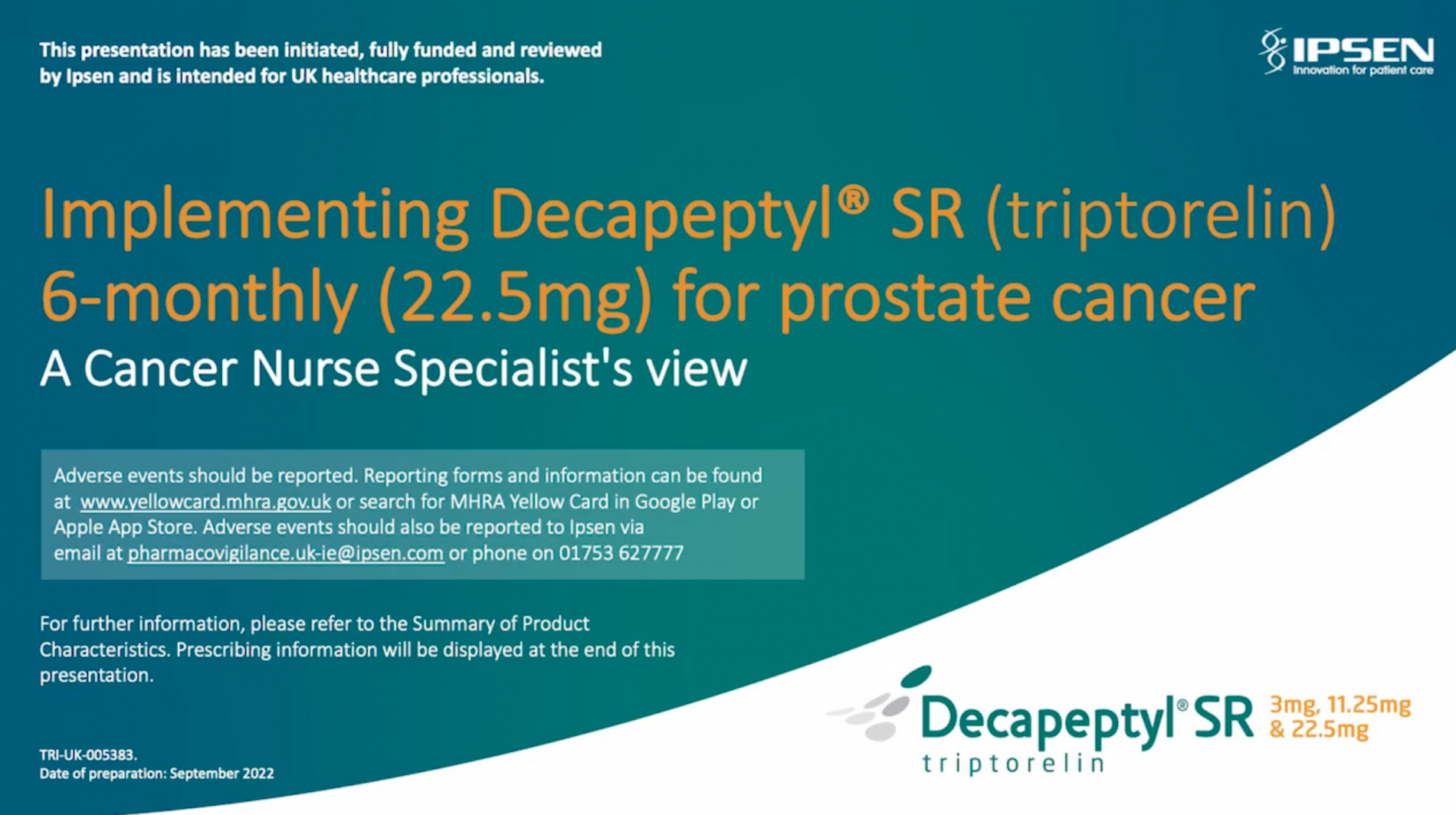 Implementing Decapeptyl SR triptorelin 22 5 Mg 6 monthly LHRHa implementing-decapeptyl-sr-triptorelin-22-5-mg-6-monthly-lhrha